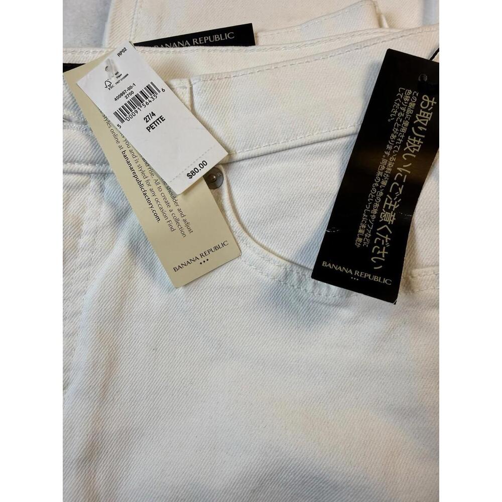 Banana Republic Slouch Jeans Sz 27/4 Womens Stretch Pants Straight Leg White NWT - Picture 3 of 7